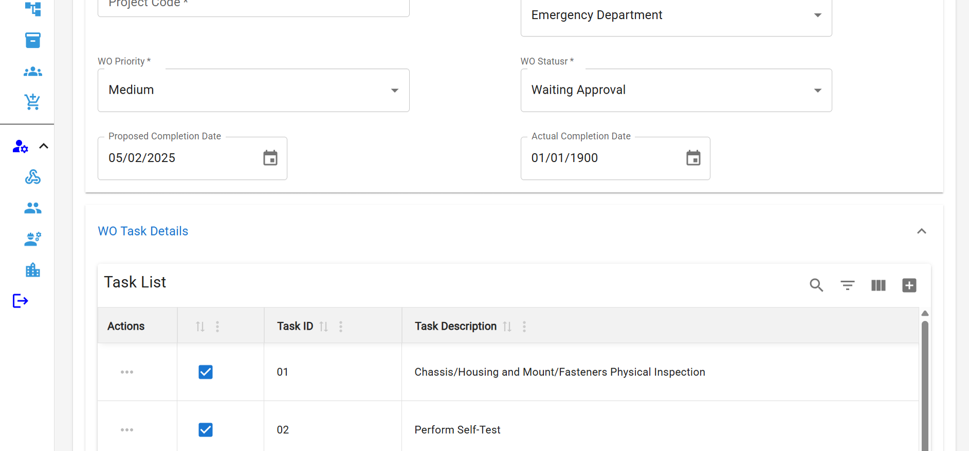Work order management